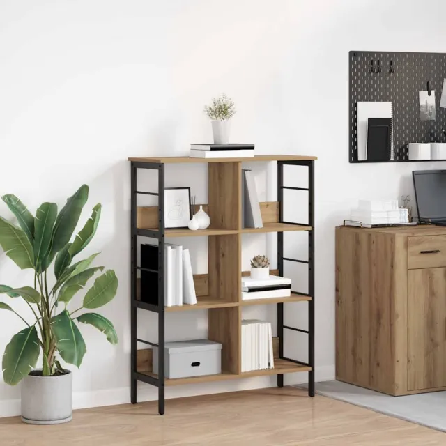 vidaXL Boekenkast 6-laags 82 x 32 x 112 cm Bewerkt hout Artisan Eiken, foto 2