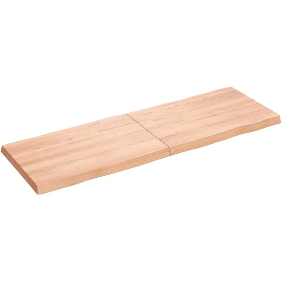 vidaXL Tafelblad natuurlijke rand 120x40x(2-4)cm eikenhout lichtbruin