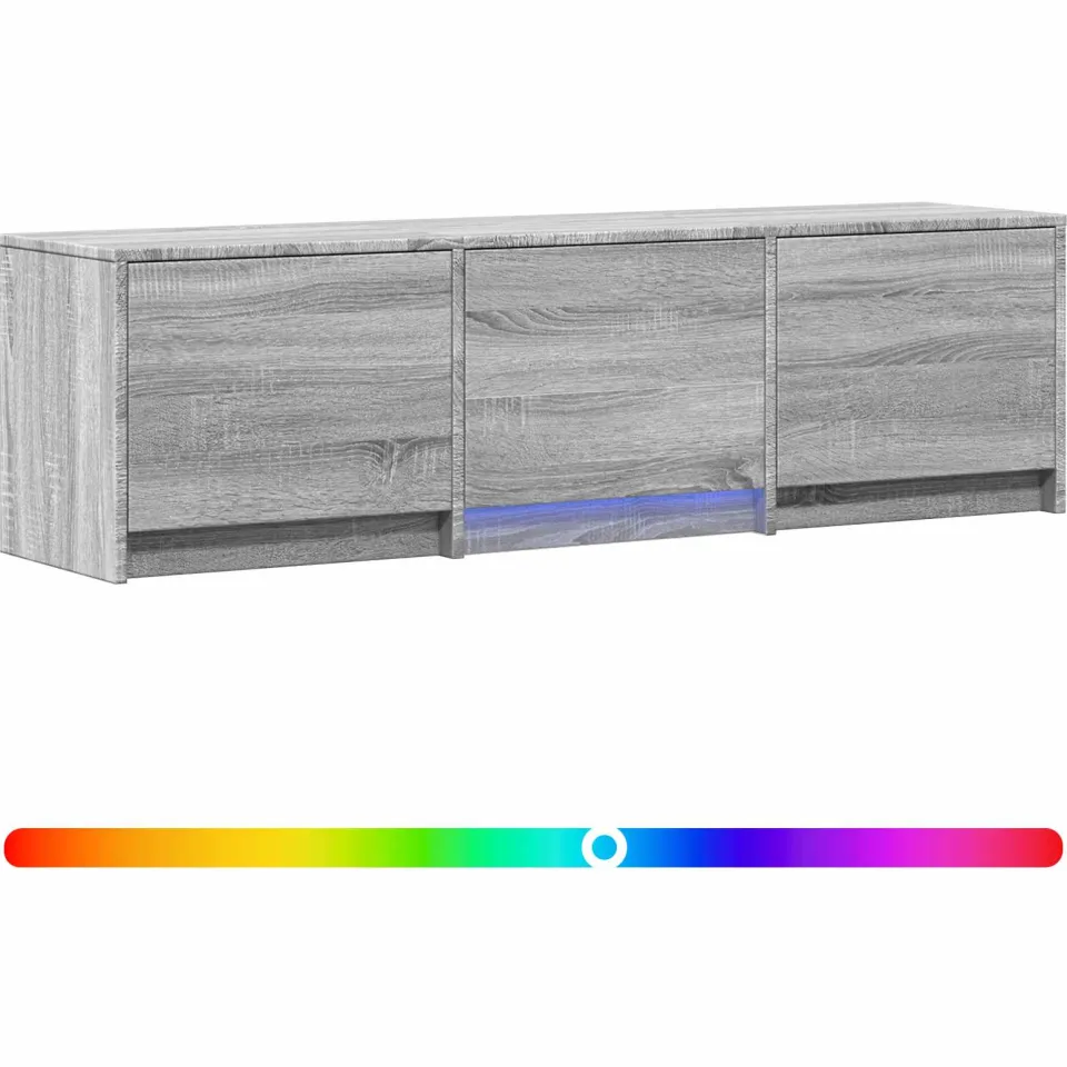 vidaXL TV-kast met LED 140x34x40 cm Grijs Sonoma Geconstrueerd hout, foto 3