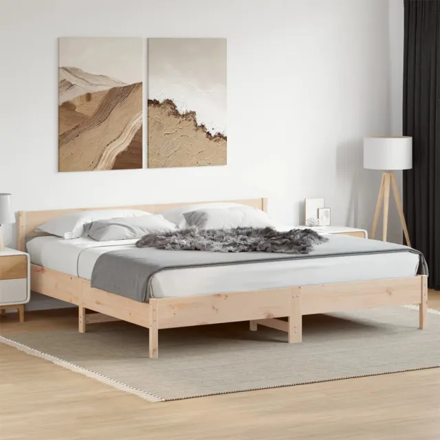 vidaXL Bedframe zonder matras massief grenenhout 180x200 cm bruin