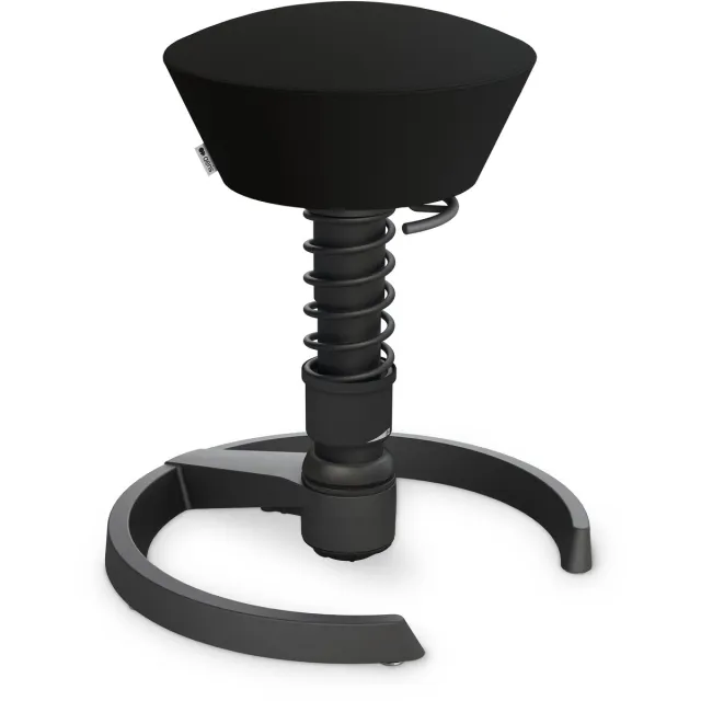 AERIS SWOPPER ergonomische bureaukruk - light voor kinderen - zwart onderstel - zwarte kunstleren zitting zwart-