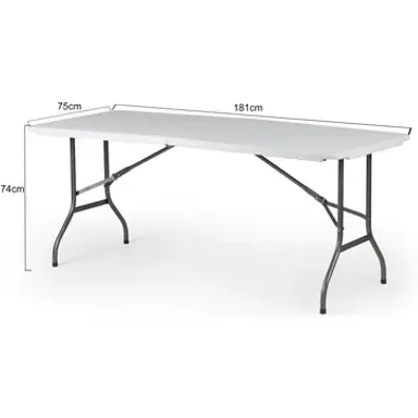 Central Park Tuintafel Party Inklapbaar 6 Personen Wit 180x75cm, foto 5