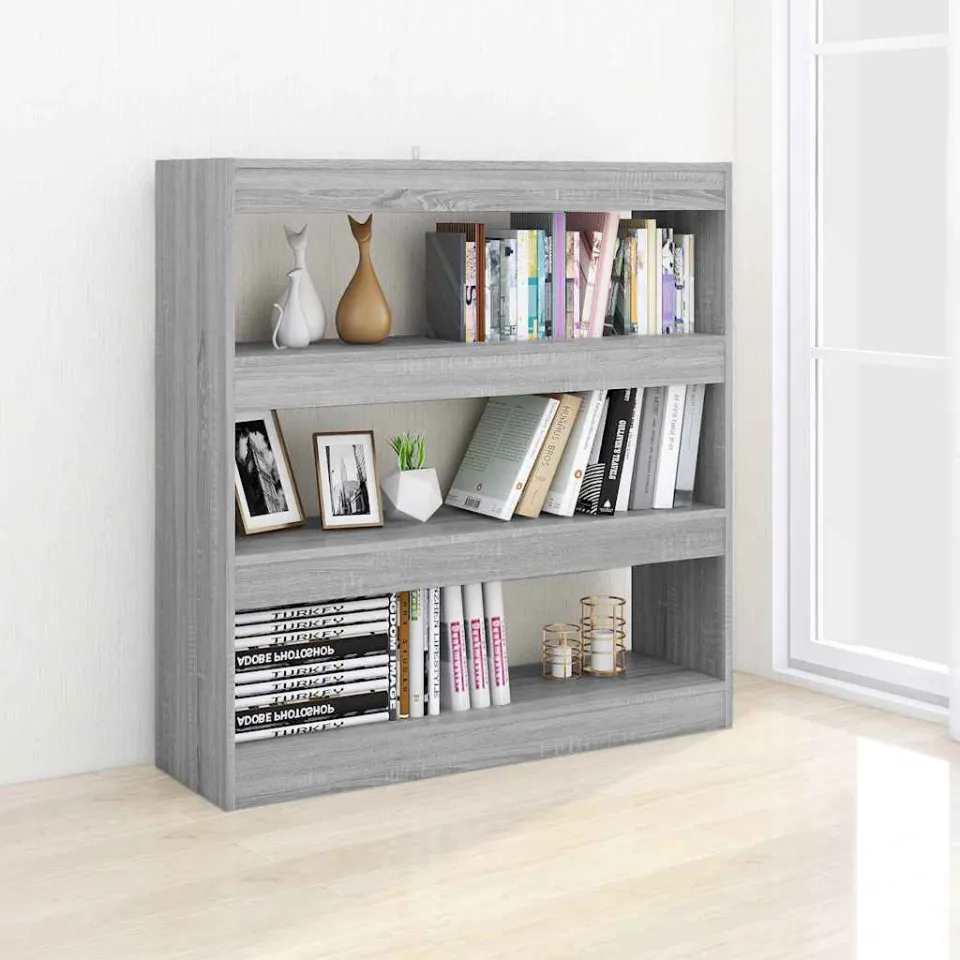 vidaXL Boekenkast/kamerscherm 100x30x103 cm grijs sonoma eikenkleurig, foto 3