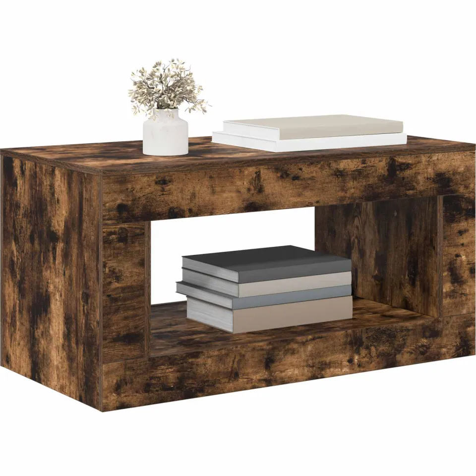 vidaXL Salontafel Gerookte Eik 99.5 x 50 x 50 cm Bewerkt hout Bruin