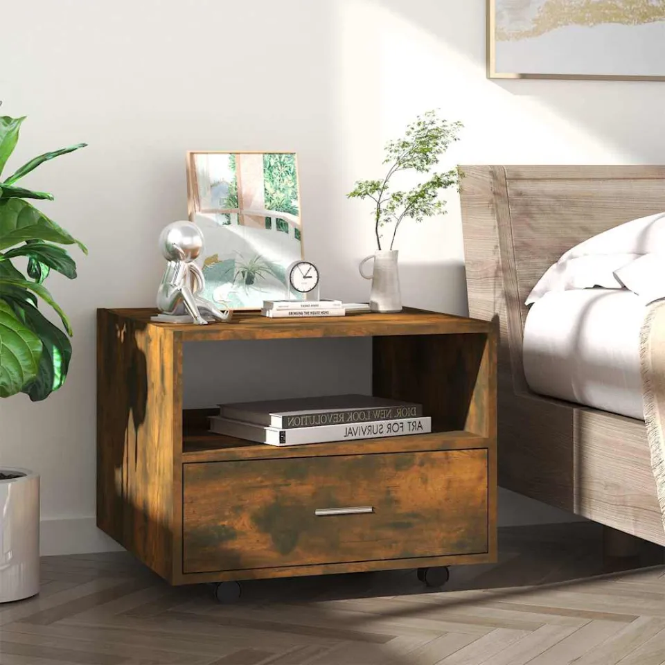 vidaXL Salontafel 55x55x40 cm bewerkt hout gerookt eikenkleurig, foto 3