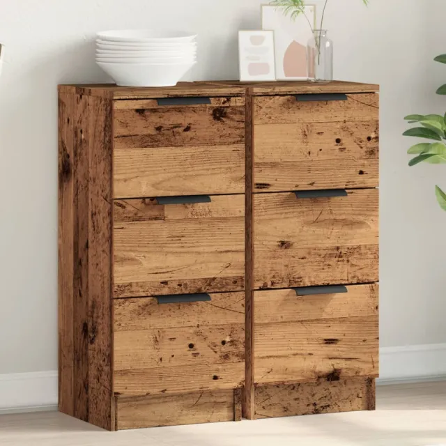 vidaXL Dressoirs 2 st 30x30x70 cm bewerkt hout oud houtkleurig bruin, foto 2