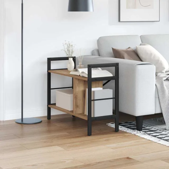 vidaXL Boekenkast 3-laags 75 x 30 x 58,5 cm Bewerkt hout Artisan Eiken, foto 2