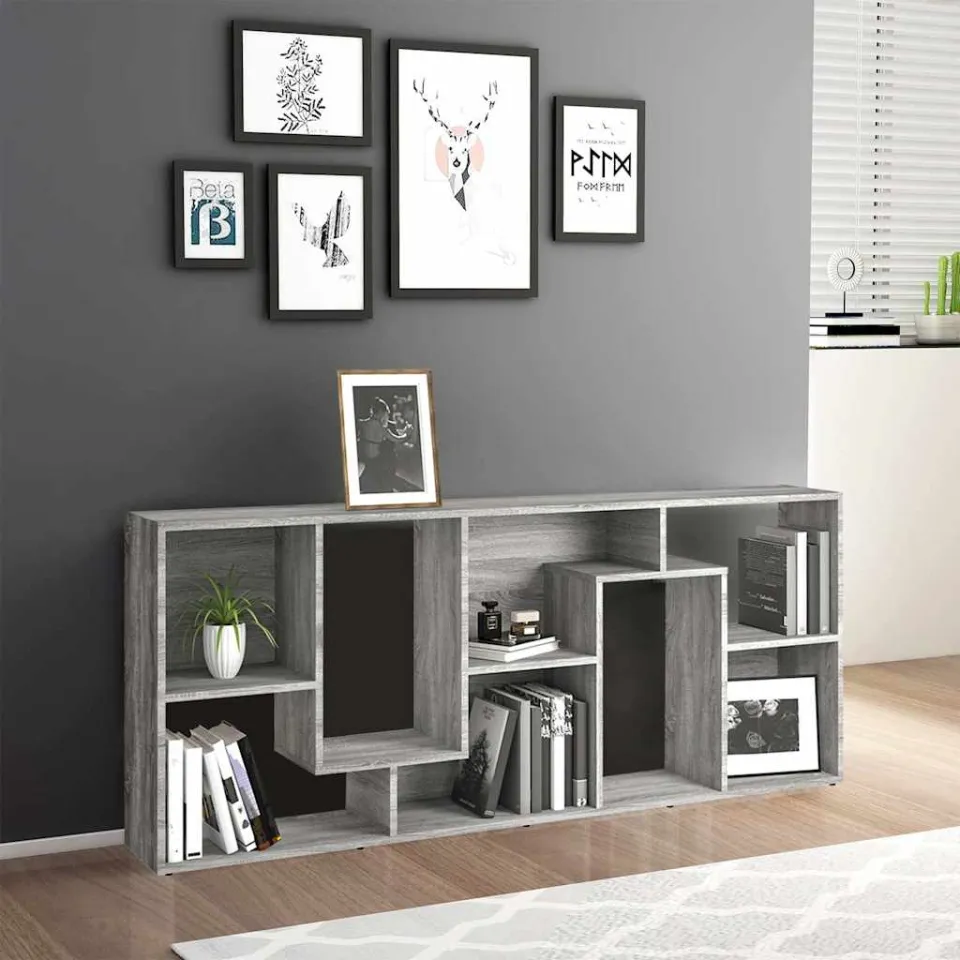 vidaXL Boekenkast 67x24x161 cm bewerkt hout grijs sonoma eikenkleurig, foto 3