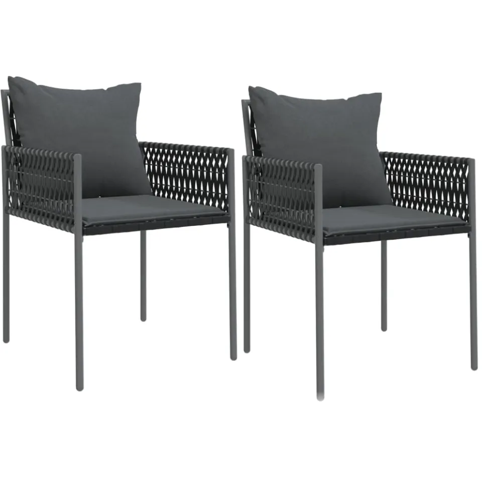 vidaXL 3-delige Tuinset met kussens poly rattan en staal, foto 3