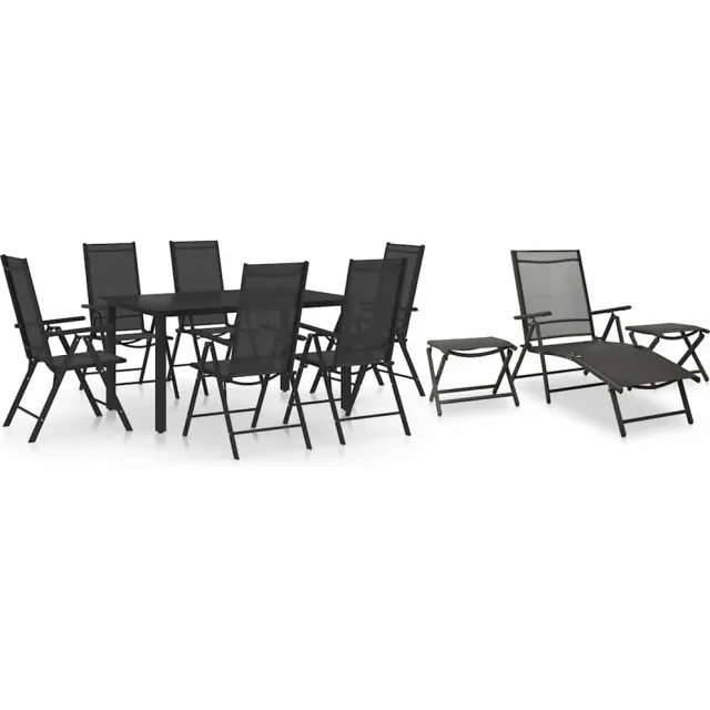 vidaXL 10-delige Loungeset zwart en antracietkleurig, foto 2