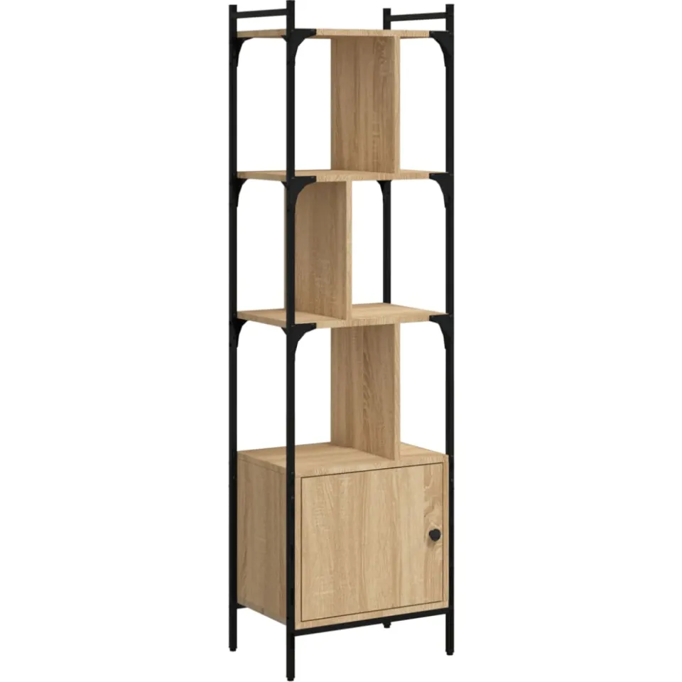 vidaXL Boekenkast met deur 44,5x30x154,5 cm hout sonoma eikenkleurig, foto 3