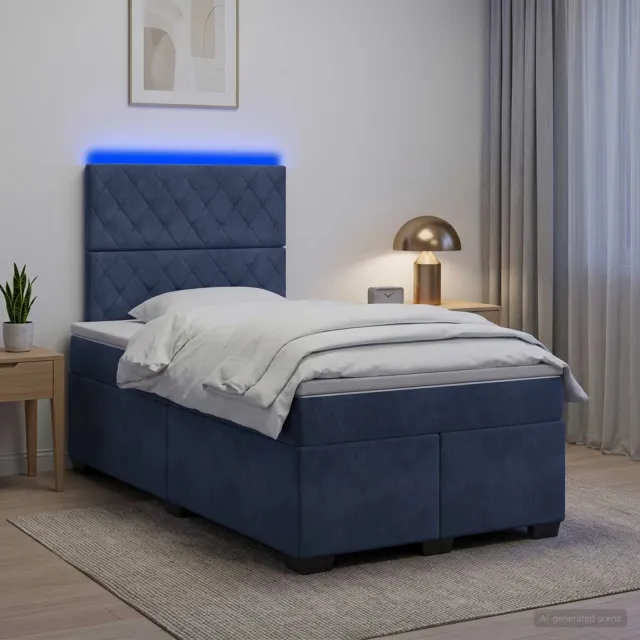 vidaXL Boxspringbed met matras Donkergrijs 120 x 190 cm Fluweel