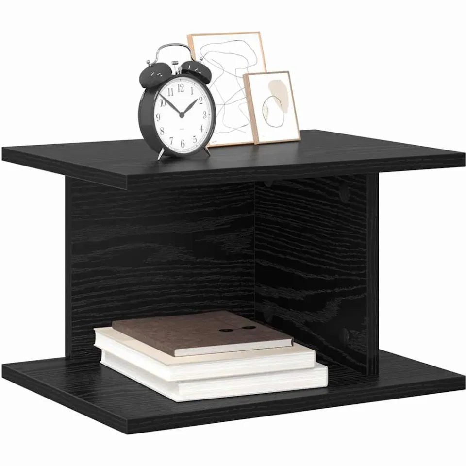 vidaXL Nachtkastje 2 st Zwart Eiken 40 x 30 x 25 cm Bewerkt hout