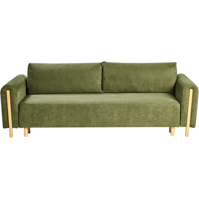 Beliani KVAM - Slaapbank 3-zits opbergruimte - Groen - Polyester