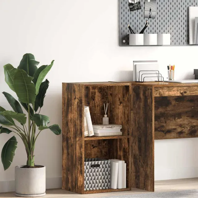 vidaXL Boekenkast 40x30x77 cm bewerkt hout gerookt eikenkleurig, foto 2