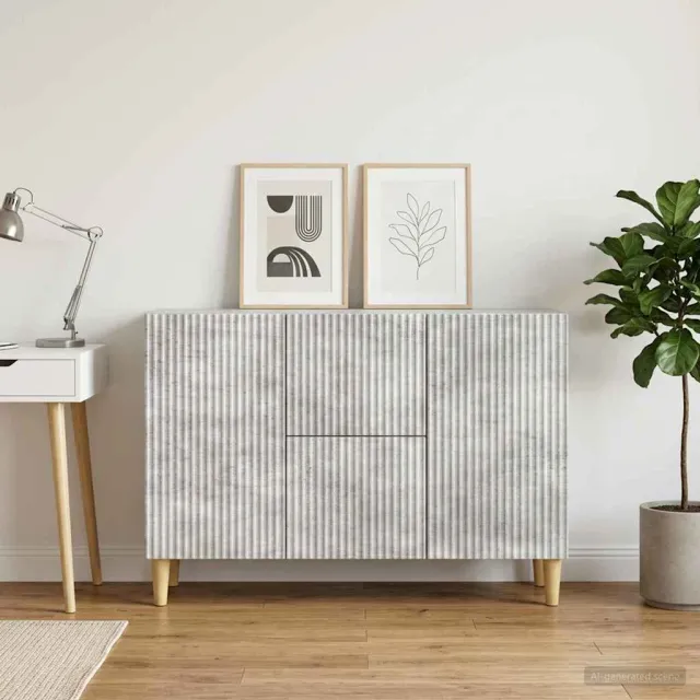 vidaXL Dressoir Betongrijs 89 x 34,5 x 60 cm Bewerkt hout