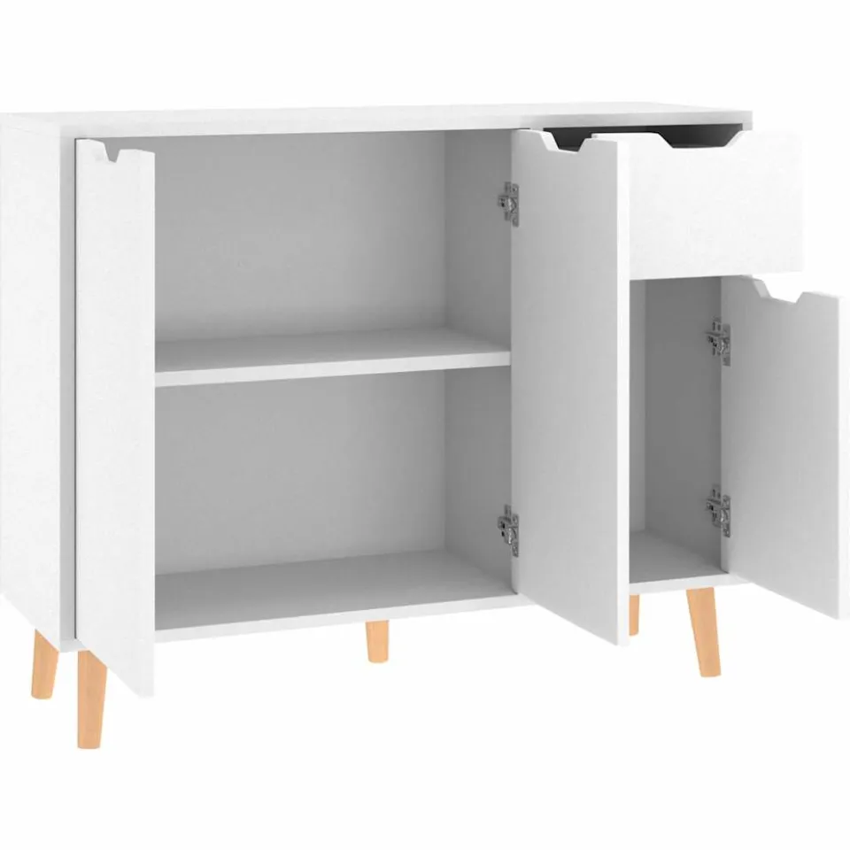 vidaXL Dressoir 90x30x72 cm bewerkt hout wit, foto 4
