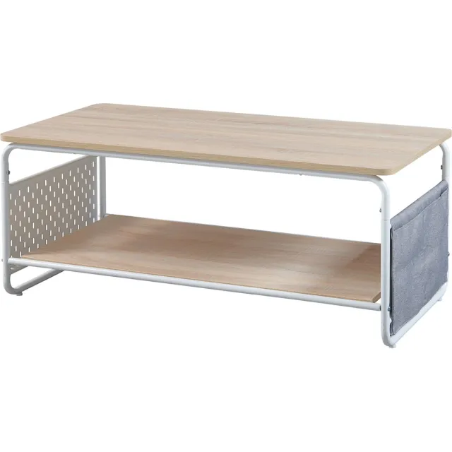 en.casa Salontafel Dyrøy 43x100x50 cm wit eikenkleurig en grijs