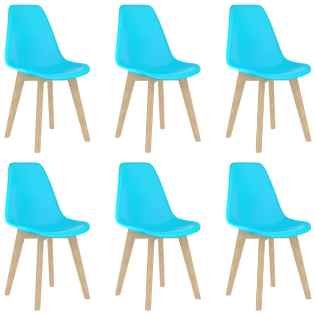 vidaXL Eetkamerstoelen 6 st kunststof blauw