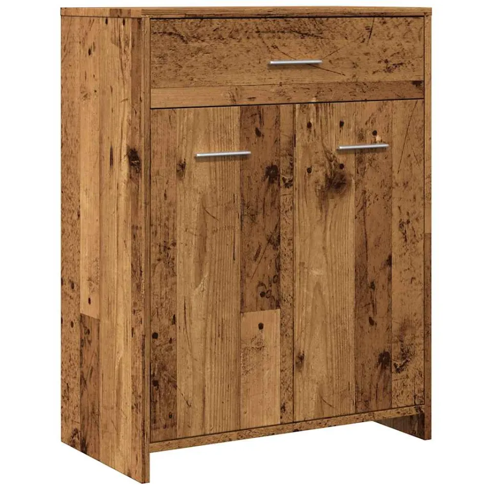 vidaXL Badkamerkast 60x33x80 cm bewerkt hout oud houtkleurig Bruin