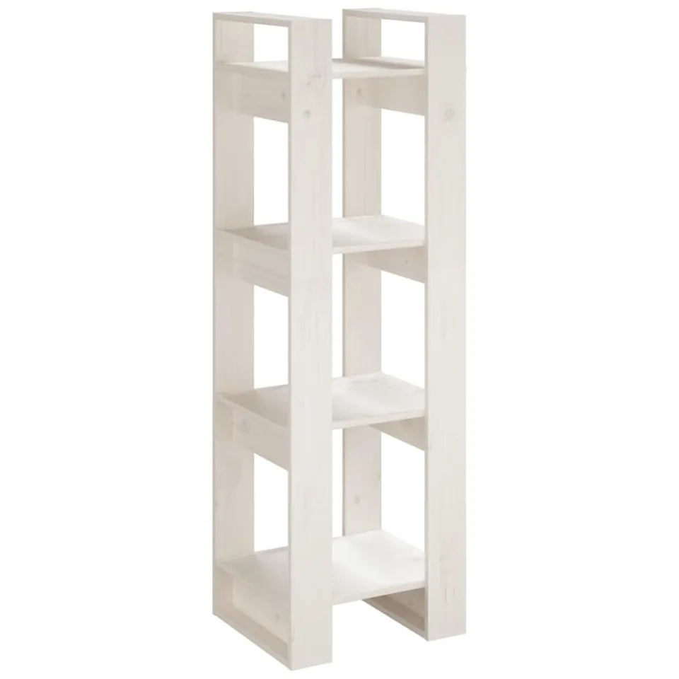 vidaXL Boekenkast/kamerscherm 41x35x125 cm massief grenenhout wit