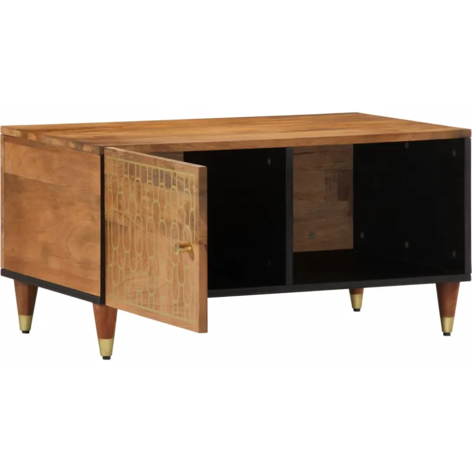 vidaXL Salontafel 80x50x40 cm massief mangohout bruin, foto 3