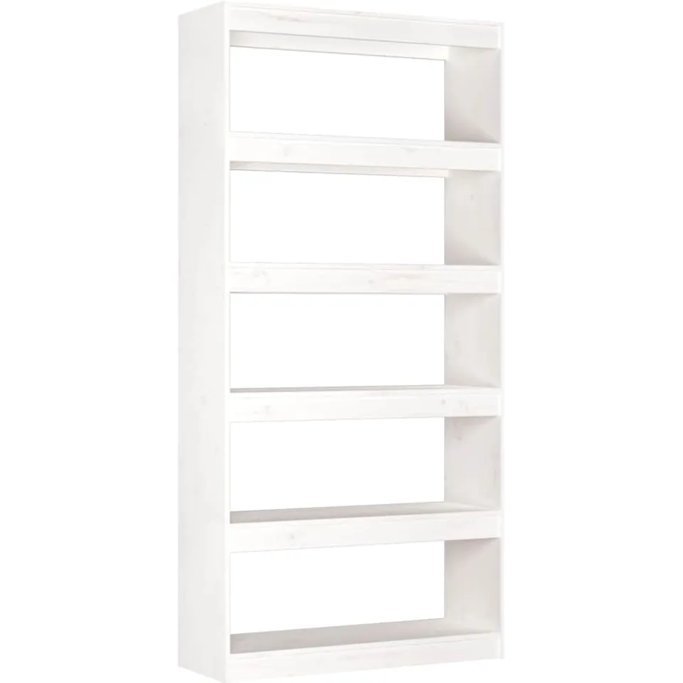 vidaXL Boekenkast/kamerscherm 80x30x167,4 cm massief grenenhout wit