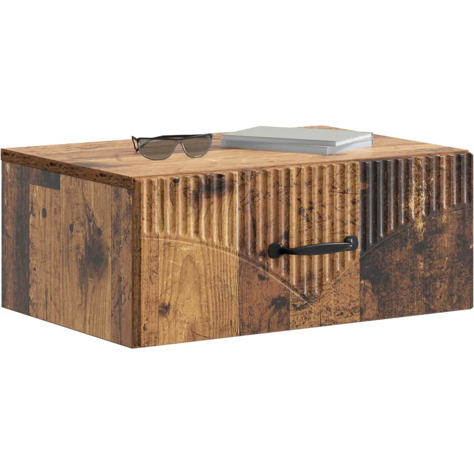 vidaXL Wandbeugel Bedkast 2 st Oud hout 49 x 34,5 x 20 cm Bewerkt hout Bruin