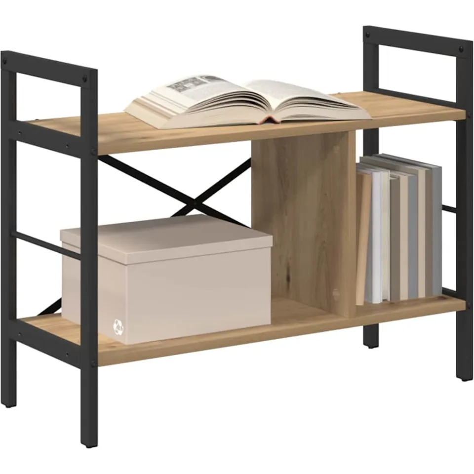 vidaXL Boekenkast 3-laags 75 x 30 x 58,5 cm Bewerkt hout Artisan Eiken Bruin