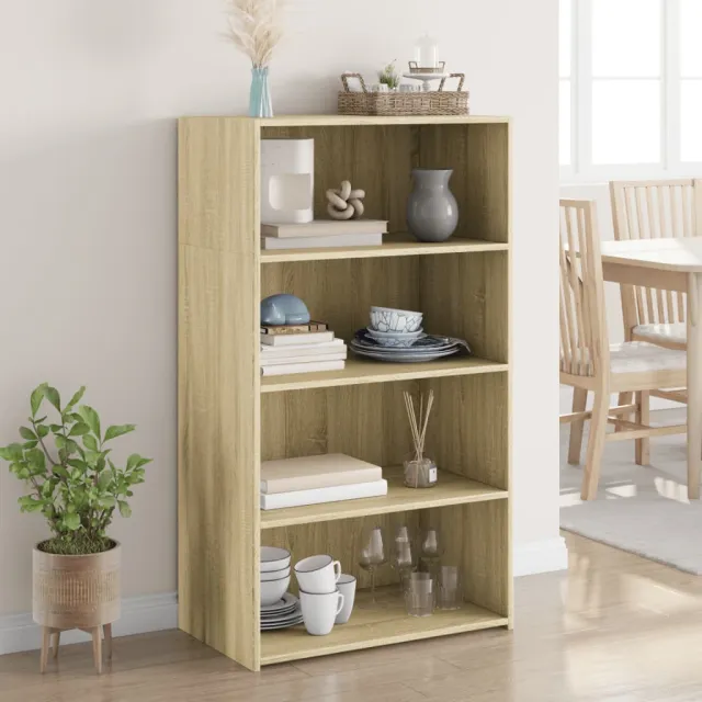 vidaXL Hoge kast 70x41x124 cm bewerkt hout sonoma eikenkleurig, foto 2