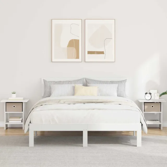 vidaXL Nachtkastje 2 st Wit 41 x 40 x 45 cm Bewerkt hout, foto 2
