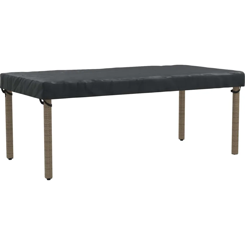 vidaXL Tafel Dek 202 x 92 x 15 cm Stof Rechthoekig Waterdicht Zwart, foto 2