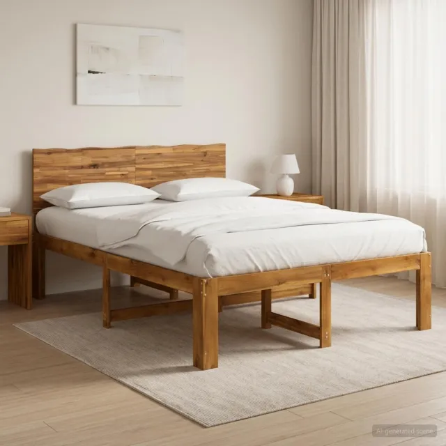 vidaXL Tweepersoonsbed met hoofdeinde ROSTOCK Naturel 160 x 200 cm Bruin