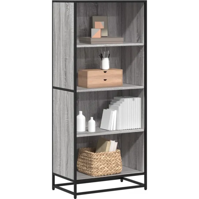 vidaXL Boekenkast 60x35x139 cm bewerkt hout grijs sonoma eikenkleurig, foto 2