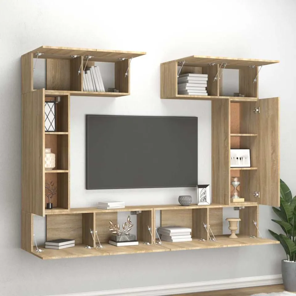 vidaXL 6-delige Tv-meubelset bewerkt hout sonoma eikenkleurig, foto 3
