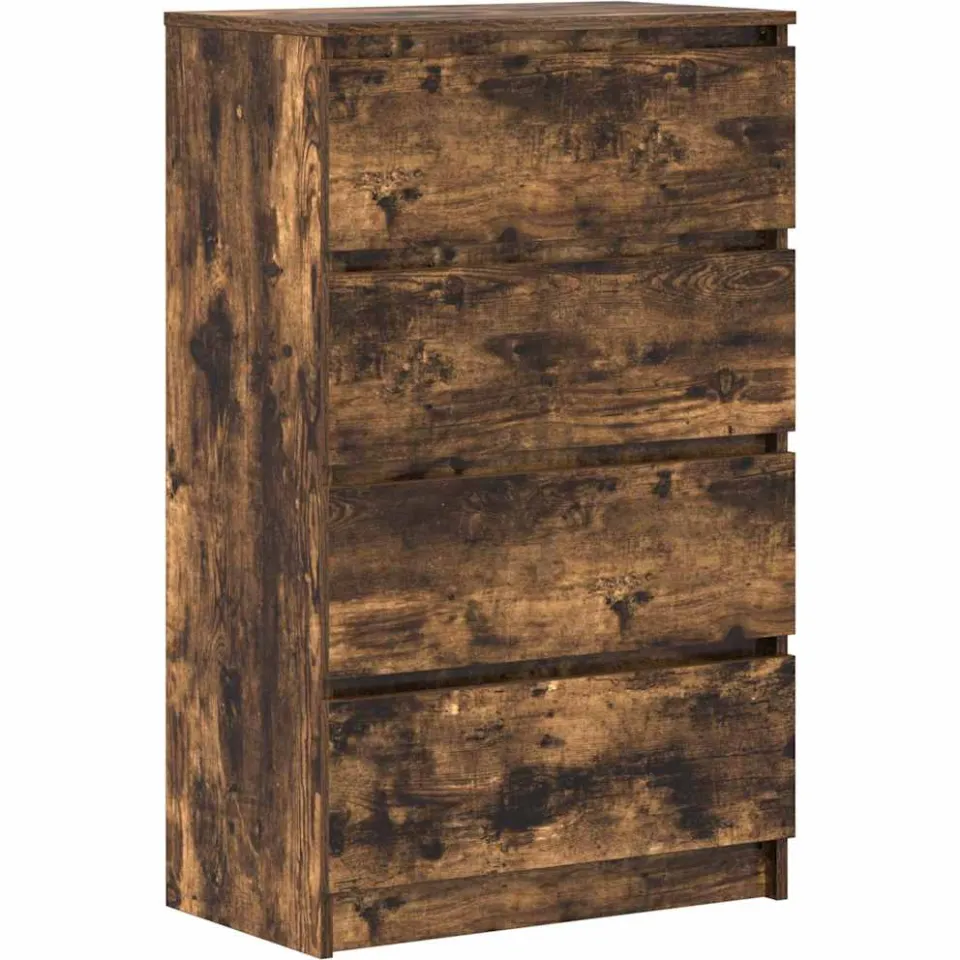 vidaXL Dressoir 60x35x98,5 cm bewerkt hout gerookt eikenkleurig Bruin