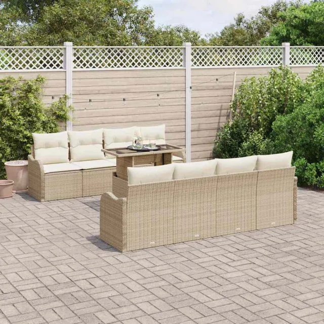 vidaXL Tuin Sofa Set 7 st Beige poly rattan, foto 2