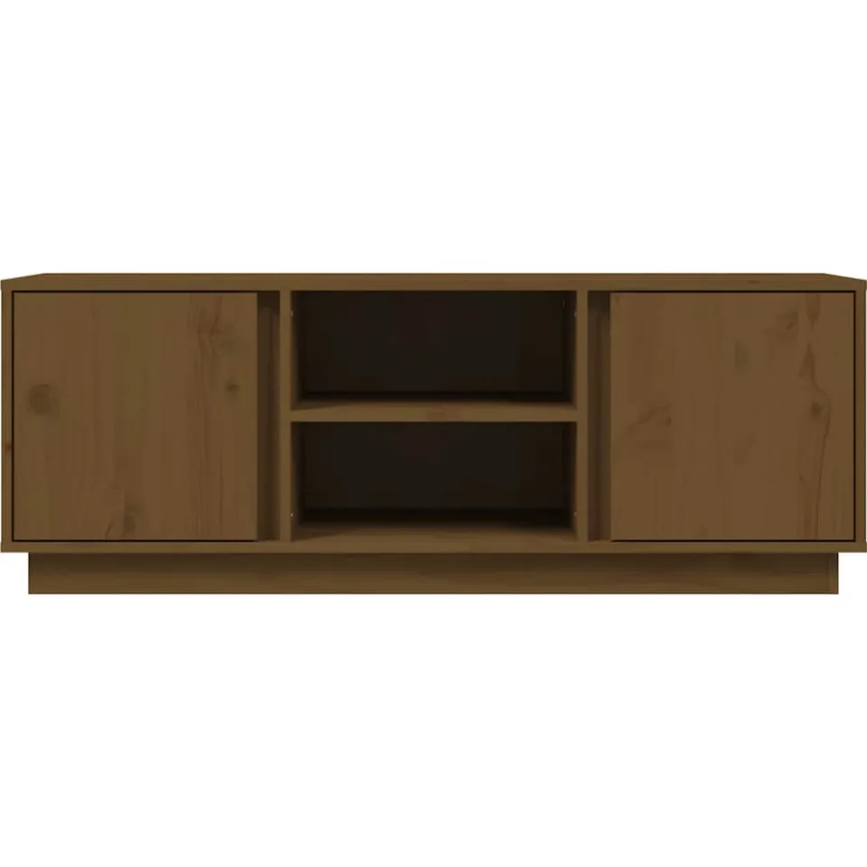 vidaXL Tv-meubel 110x35x40,5 cm massief grenenhout honingbruin bruin, foto 3