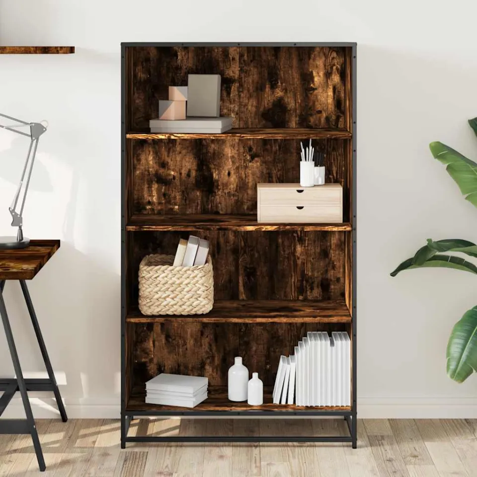vidaXL Boekenkast 80,5x35x139 cm bewerkt hout gerookt eikenkleurig, foto 3