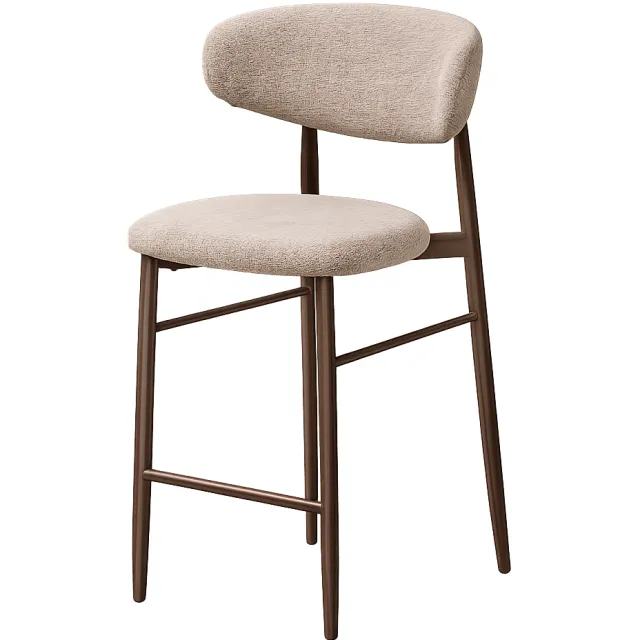 Nolon Jolien Barkruk 65 cm taupe mixed - walnoten onderstel