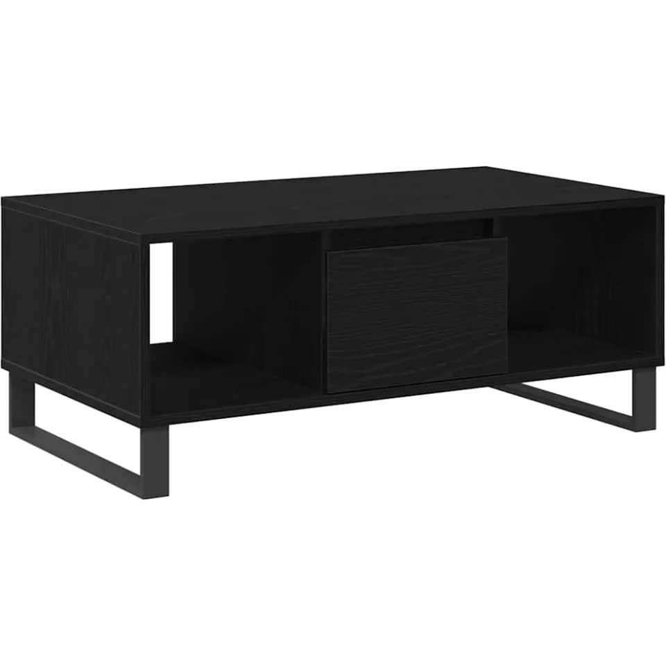 vidaXL Salontafel Zwart Eiken 90 x 50 x 36,5 cm Bewerkt hout, foto 3