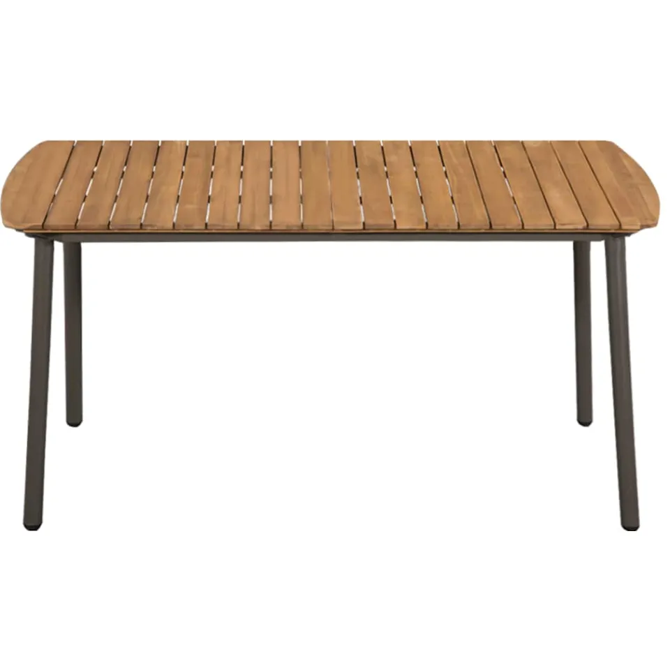vidaXL Tuintafel 150x90x72 cm massief acaciahout en staal, foto 2