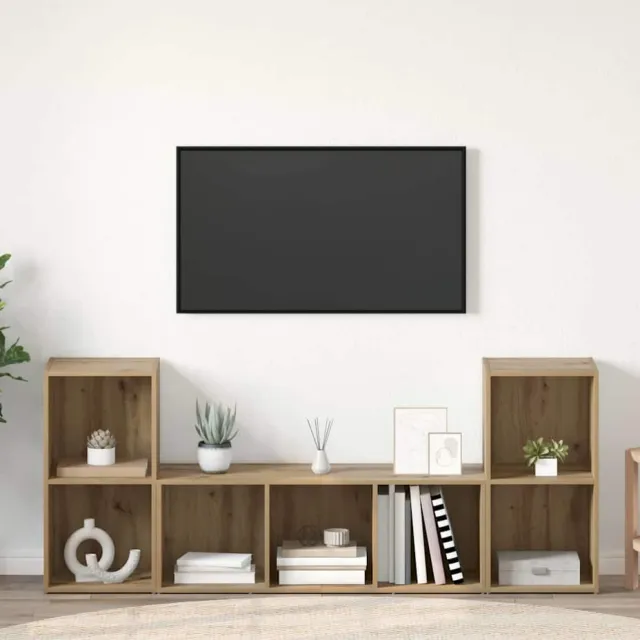 vidaXL Tv-meubelset 3 st 107 x 35 x 37 cm Bruin