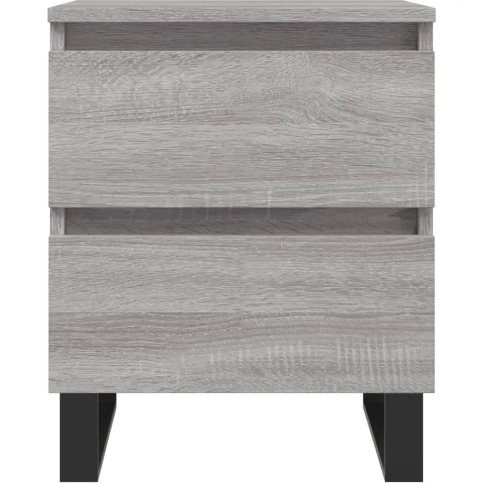 vidaXL Nachtkastje 40x35x50 cm bewerkt hout grijs sonoma eikenkleurig