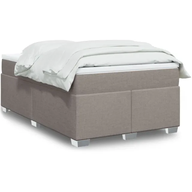 vidaXL Boxspring met matras stof taupe 120x190 cm