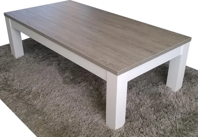Ik Woon Modern Salontafel Milaan - Grijs Eiken / Wit Onderstel - 70 x 135 cm