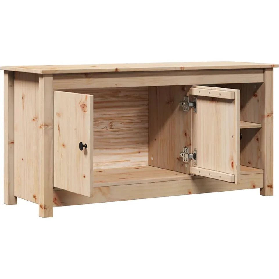 vidaXL Tv-meubel 103x36,5x52 cm massief grenenhout bruin, foto 4