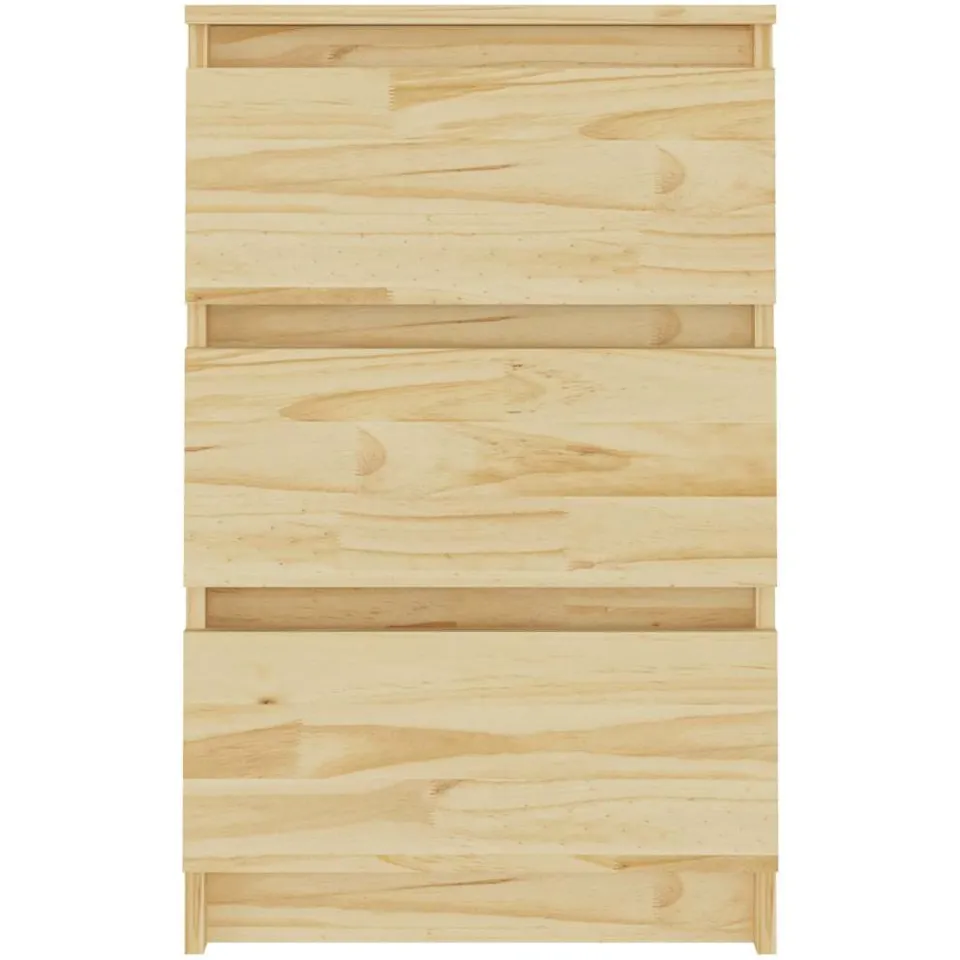 vidaXL Nachtkastje 40x29,5x64 cm massief grenenhout bruin