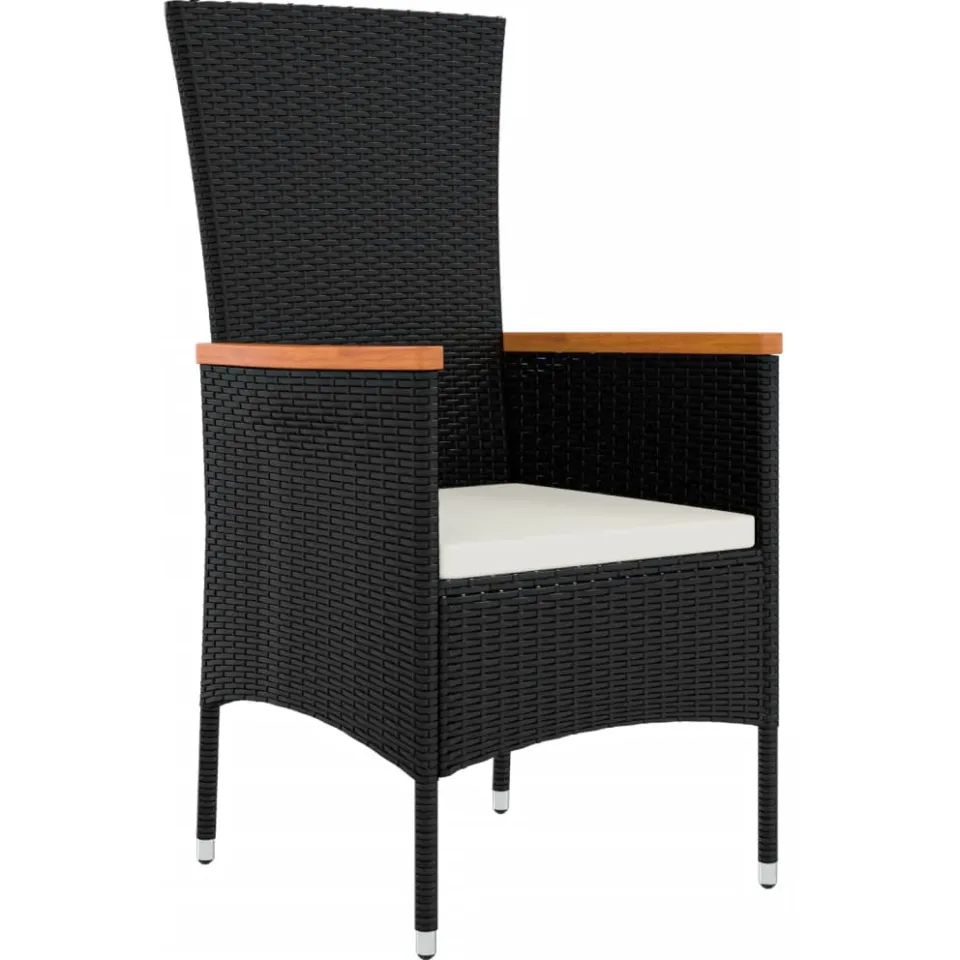 vidaXL 11-delige Tuinset met kussens poly rattan zwart, foto 4