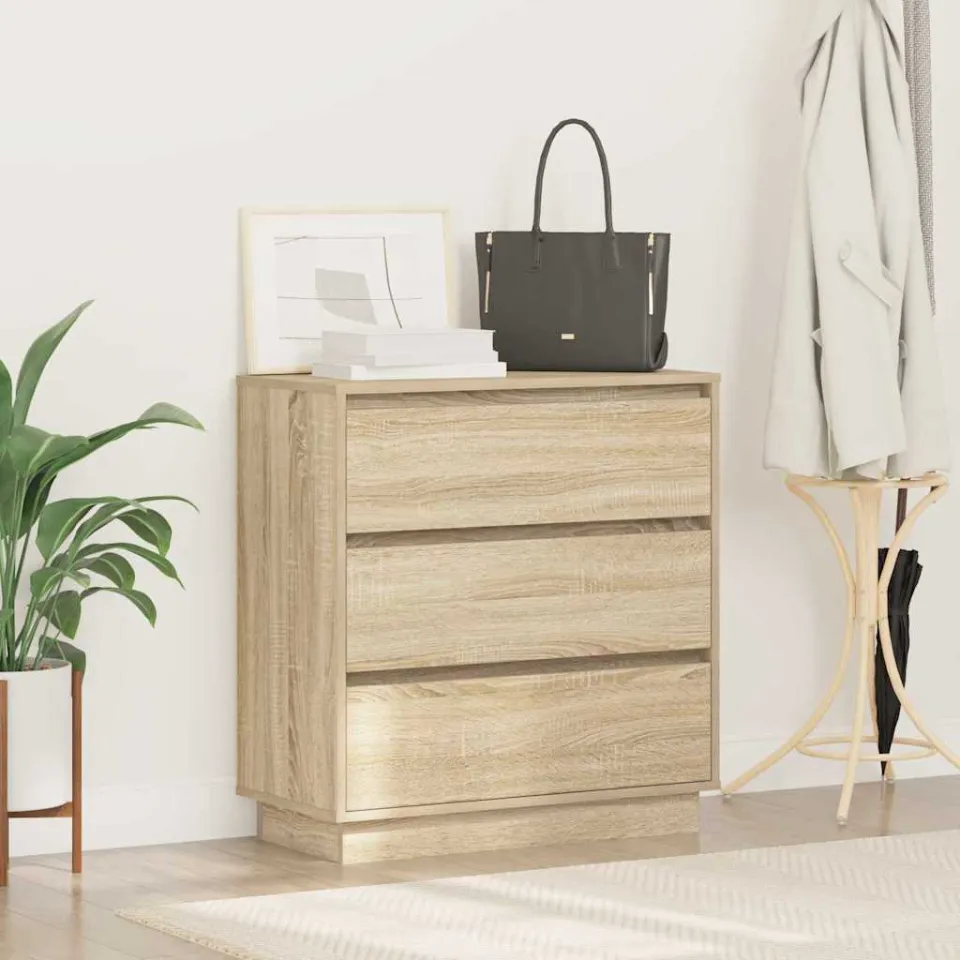 vidaXL Nachtkastje Sonoma Eiken 71 x 34,5 x 75 cm Bewerkt hout, foto 4